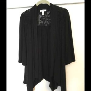 Dress barn lace shoulders Open cardigan